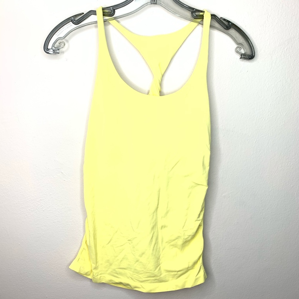 bebe Yellow Racerback Activewear Tank Size M/L NWT